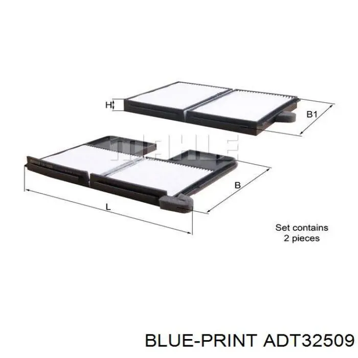 Купити ADT32509 Blue Print Фільтр салону вугільний
