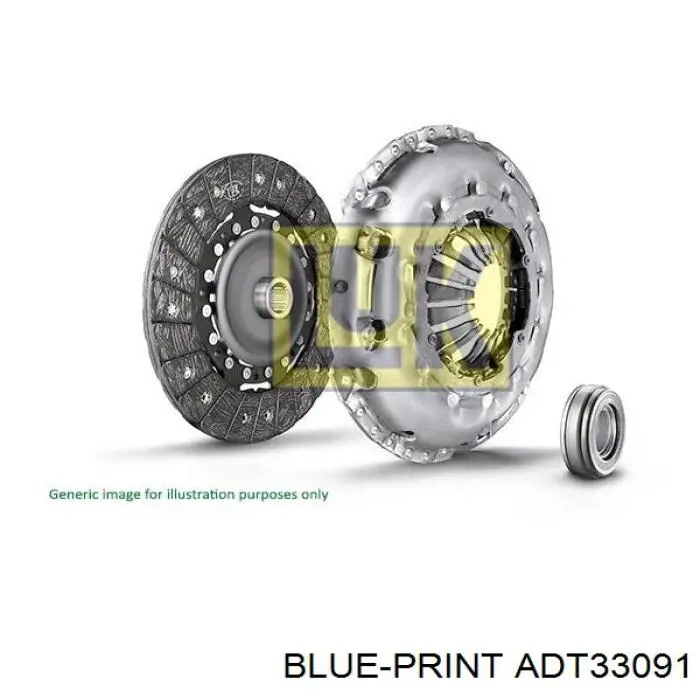 Купити ADT33091 Blue Print Комплект зчеплення (диск, корзина, підшипник)