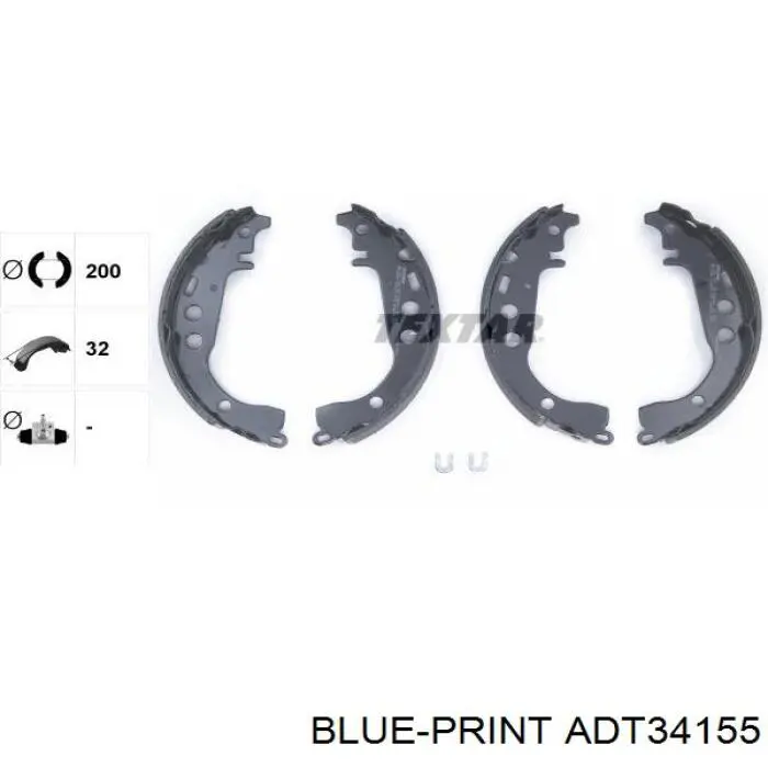Колодки гальмові задні, барабанні Blue Print ADT34155 ціна, від 17.52 USD