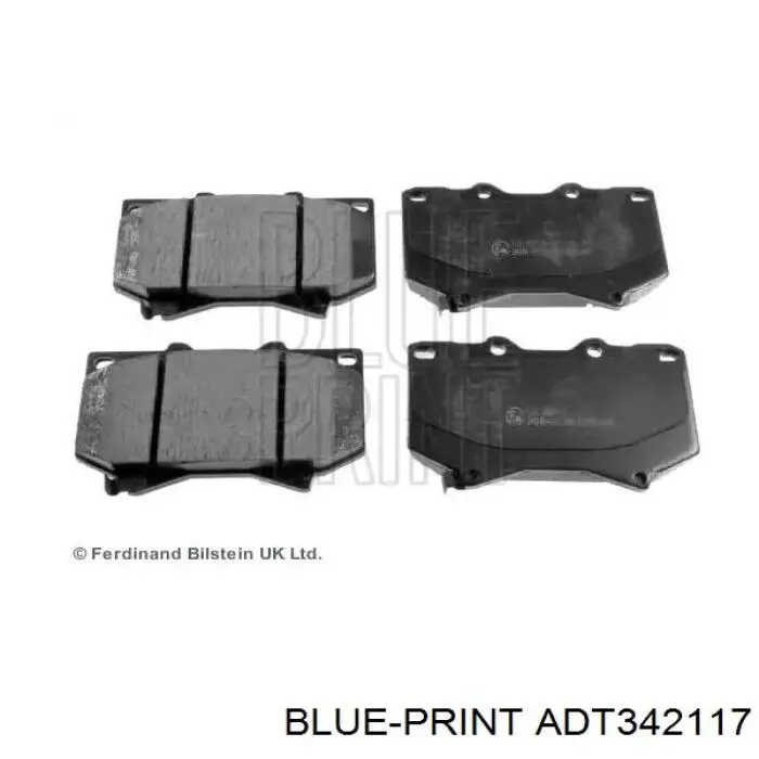 Колодки гальмівні передні, дискові ADT342117 Blue Print