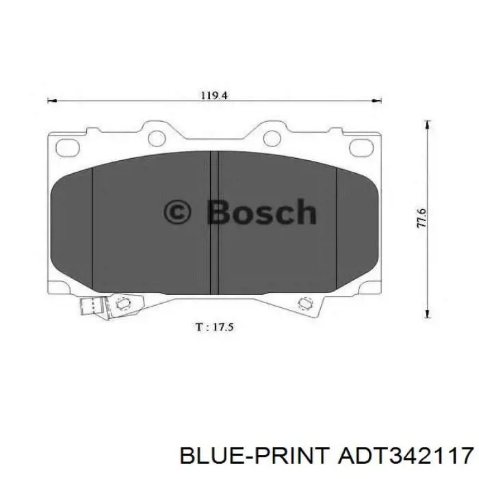 Купити ADT342117 Blue Print Колодки гальмівні передні, дискові