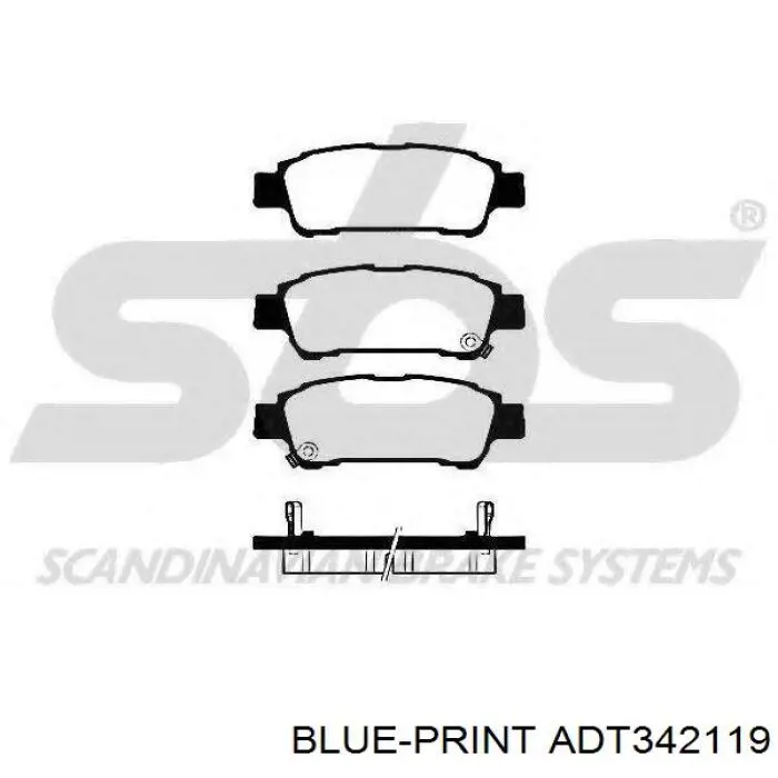 Купити ADT342119 Blue Print Задні колодки