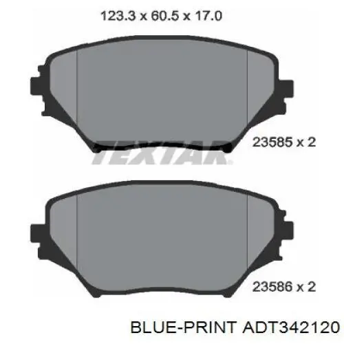Гальмівні колодки Blue Print ADT342120 ціна, від 22.90 USD