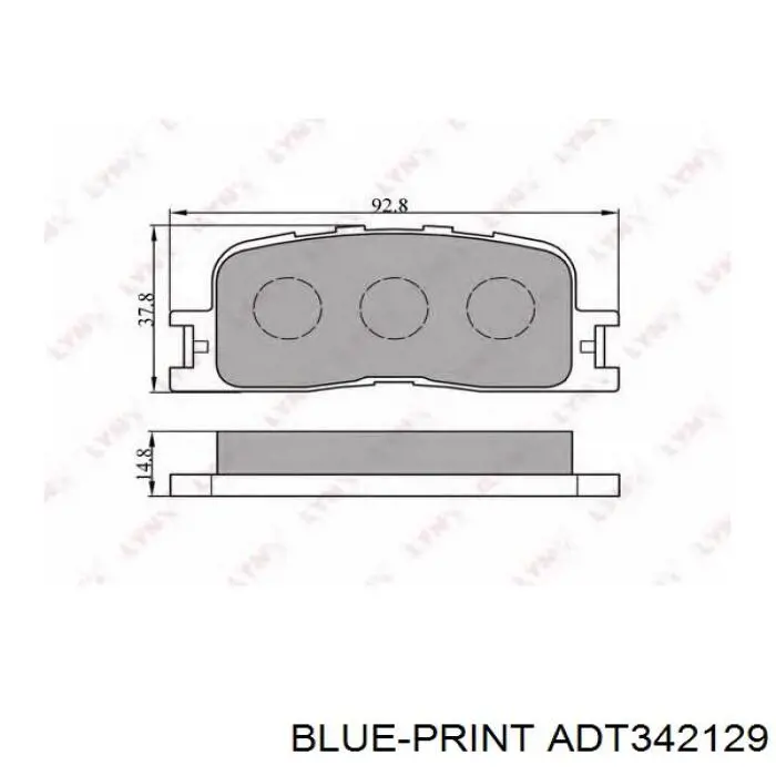ADT342129 Blue Print колодки гальмові задні, дискові