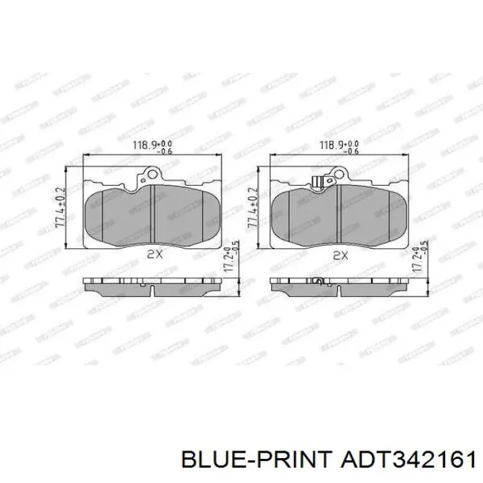 Купити ADT342161 Blue Print Колодки гальмівні передні, дискові