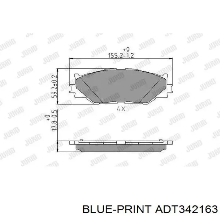 Гальмівні колодки Blue Print ADT342163 ціна, від 35.11 USD