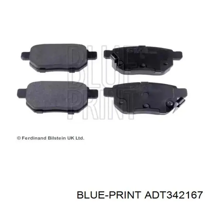 ADT342167 Blue Print колодки гальмові задні, дискові