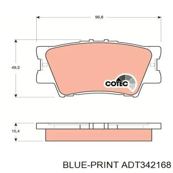 Купити ADT342168 Blue Print Задні колодки