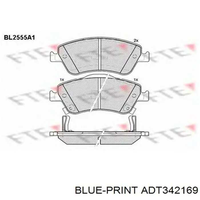 Гальмівні колодки Blue Print ADT342169 ціна, від 25.31 USD