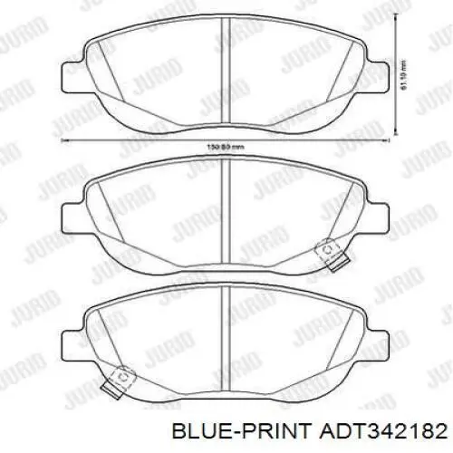 Передні тормозні колодки ADT342182 Blue Print