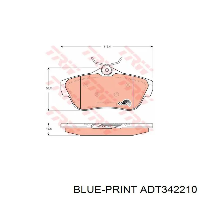 Задні дискові колодки Blue Print ADT342210