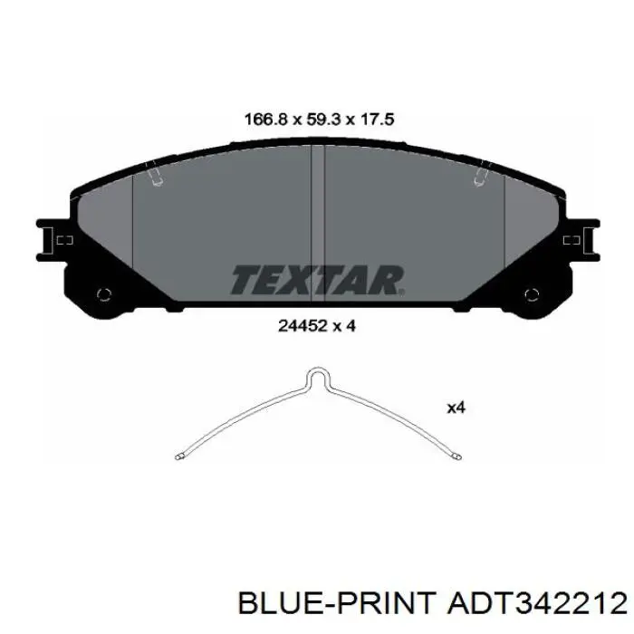 Колодки гальмівні передні, дискові ADT342212 Blue Print