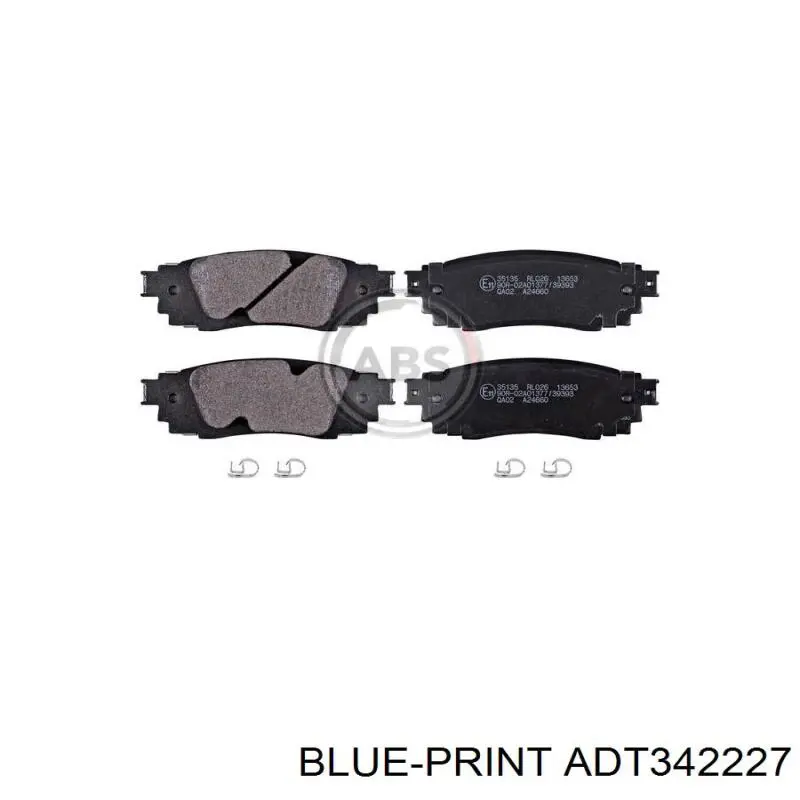 Задні гальмівні колодки ADT342227 Blue Print