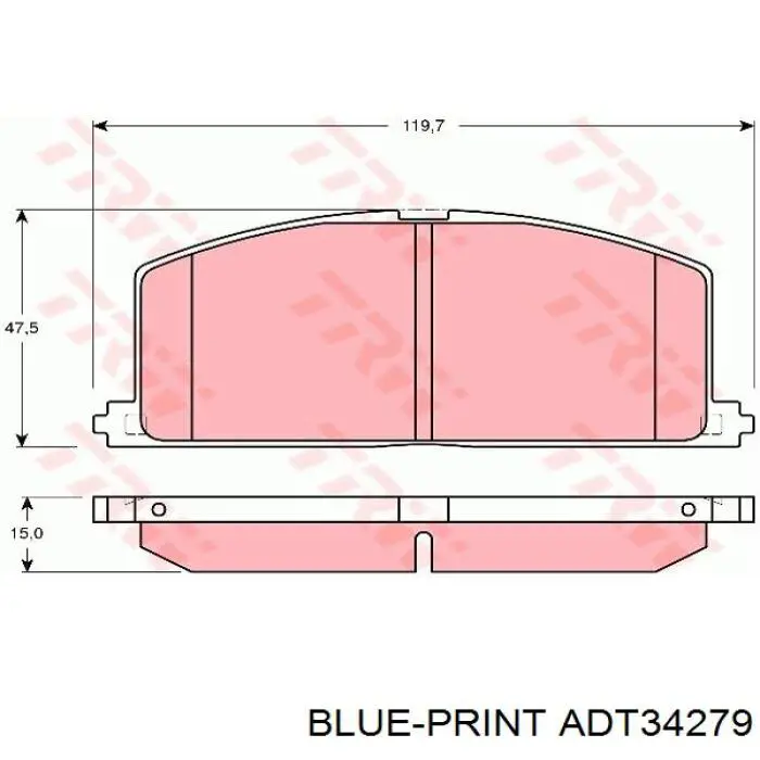 ADT34279 Blue Print колодки гальмівні передні, дискові