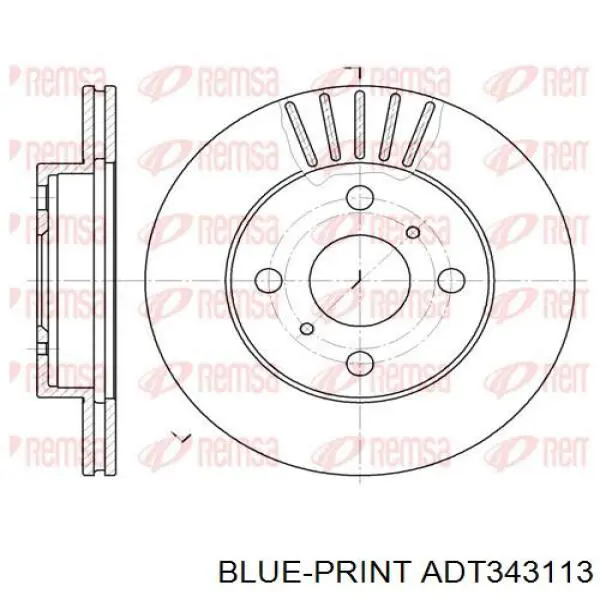 Гальмівні диски передні ADT343113 Blue Print