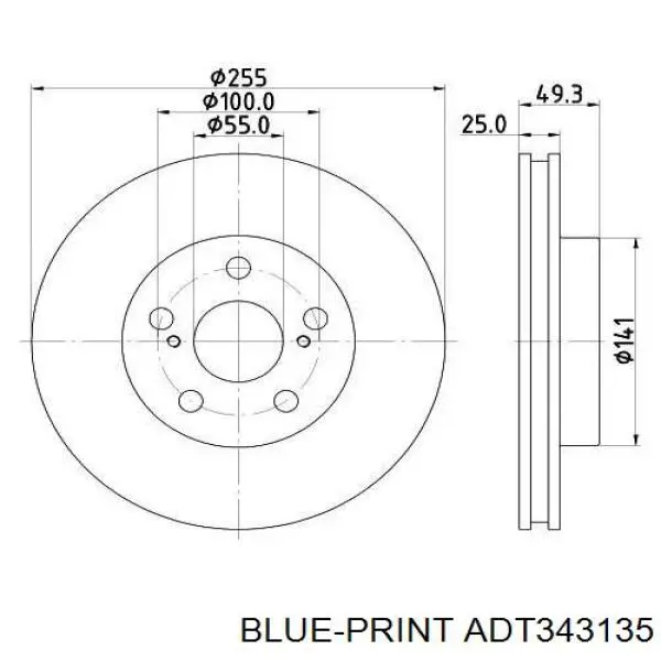 Купити ADT343135 Blue Print Ротор гальмівний