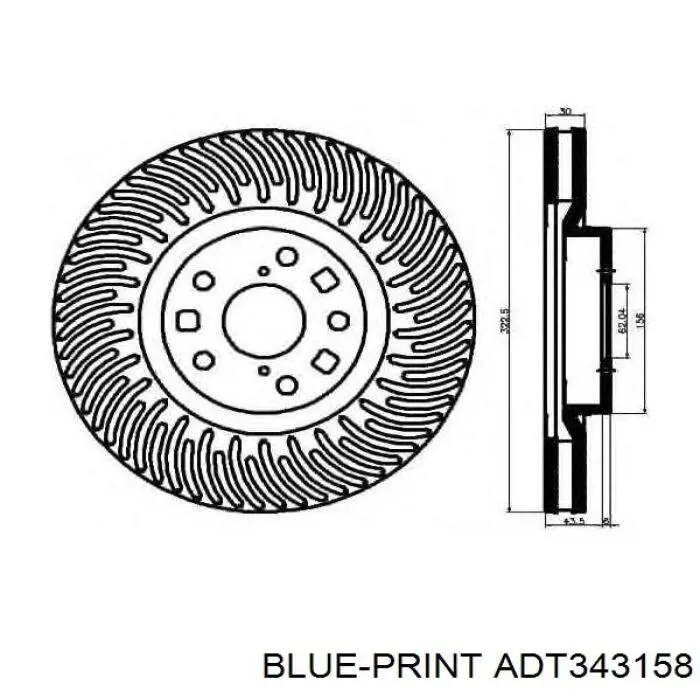Гальмівні диски передні ADT343158 Blue Print