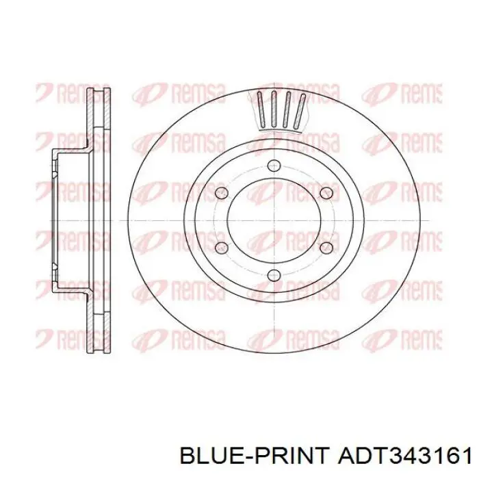 Диск гальмівний передній Blue Print ADT343161