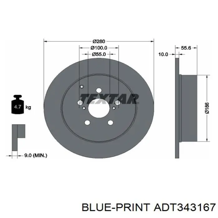 ADT343167 Blue Print Дискові гальма