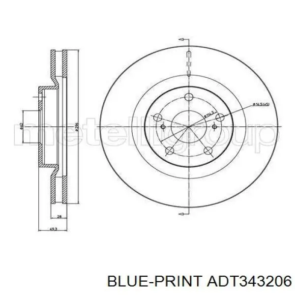 Диск переднього гальма R1 Concepts 83076080 ціна, від 46.19 USD
