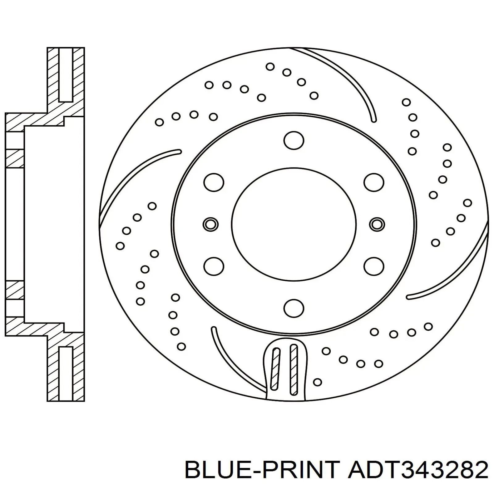 Гальмівні диски передні ADT343282 Blue Print