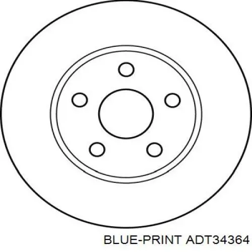 Диск гальмівний передній Blue Print ADT34364