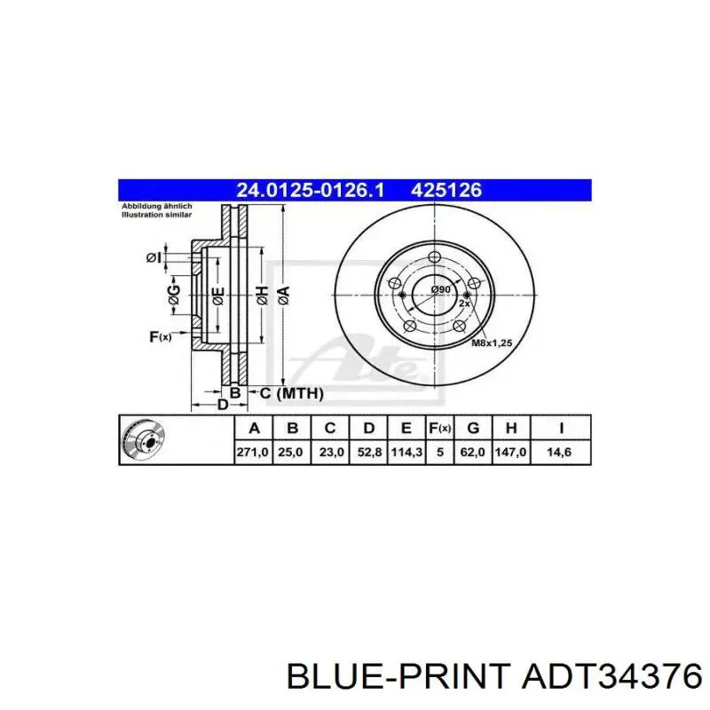 Диск гальмівний передній Toyota 4351228090