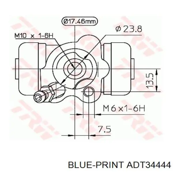 Купити ADT34444 Blue Print Циліндр гальмівний колісний/робітник, задній