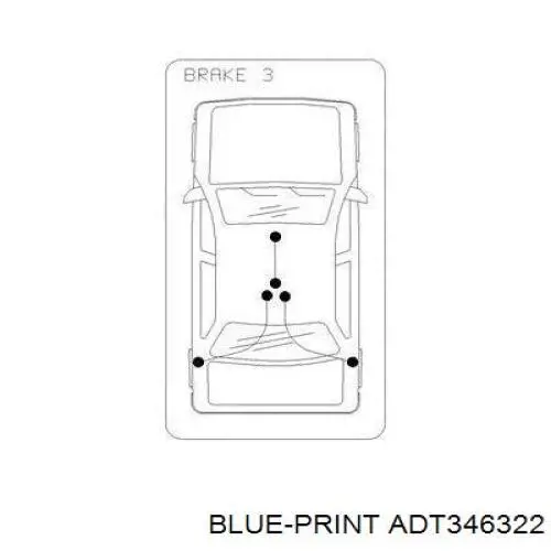 ADT346322 Blue Print трос ручного гальма передній