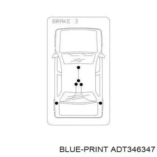 ADT346347 Blue Print Трос ручного гальма задній, правий