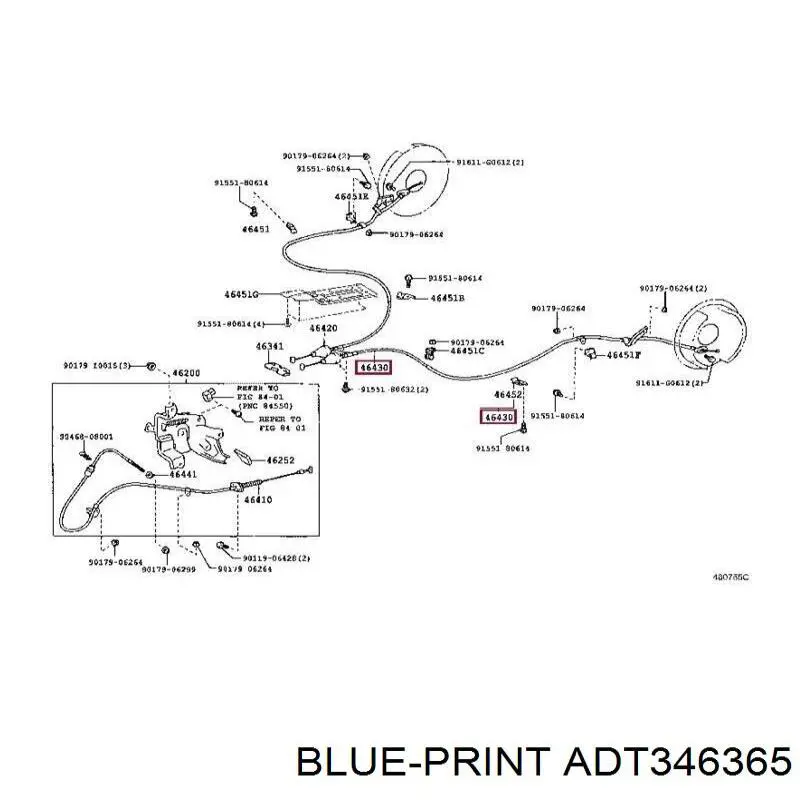 Купити BC2059L Japan Parts Трос ручного гальма задній, лівий