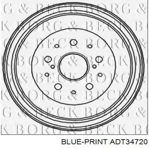 Барабан гальмівний задній Blue Print ADT34720