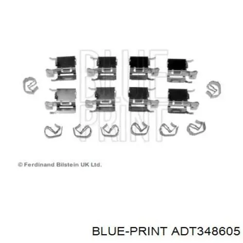 Комплект пружинок кріплення дискових колодок, передніх Blue Print ADT348605 ціна, від 10.87 USD