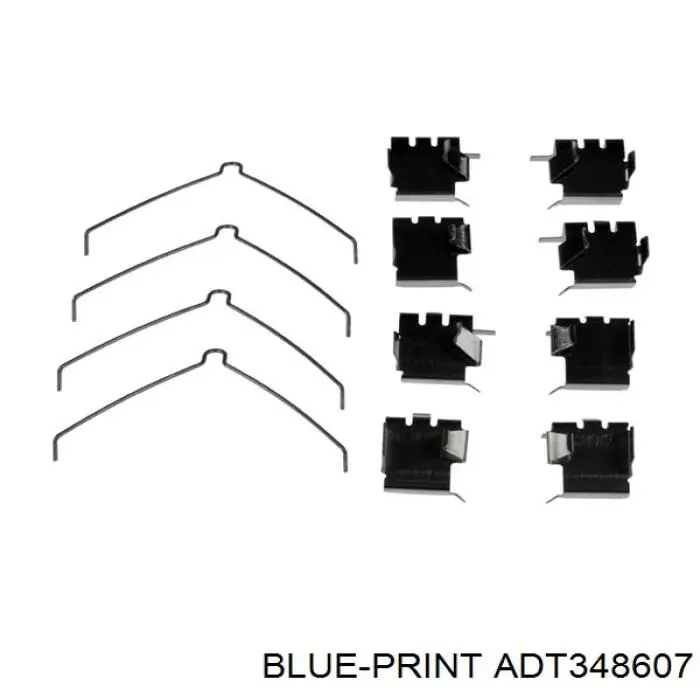 Ремкомплект гальмівних колодок Blue Print ADT348607 ціна, від 7.84 USD