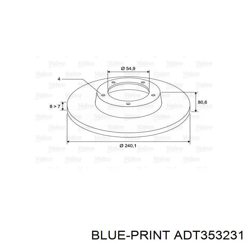 Шланг гальмівний задній, правий Blue Print ADT353231 ціна, від 16.62 USD