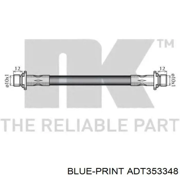 Шланг гальмівний передній Blue Print ADT353348