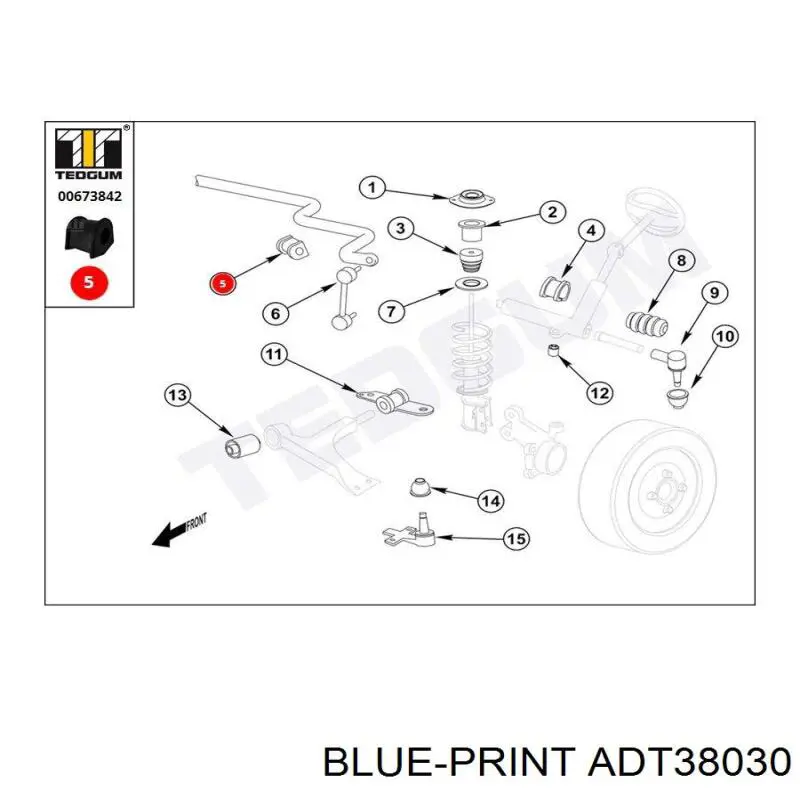Подушка стабілізатора Blue Print ADT38030 ціна, від 2.26 USD