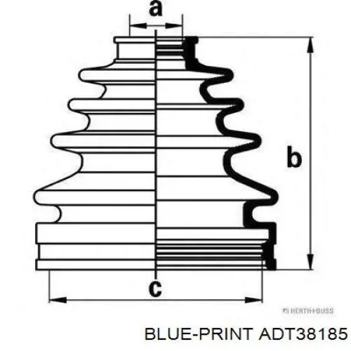 Купити ADT38185 Blue Print Пильник шарніра кутових швидкостей внутрішній передній