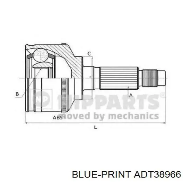 ШРУС зовнішній передній ADT38966 Blue Print