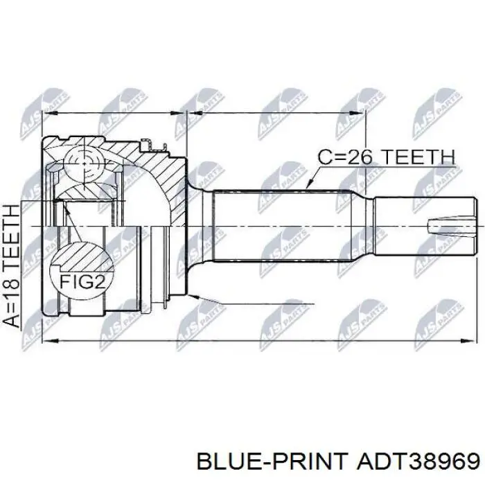 ADT38969 Blue Print ШРКШ зовнішній задній