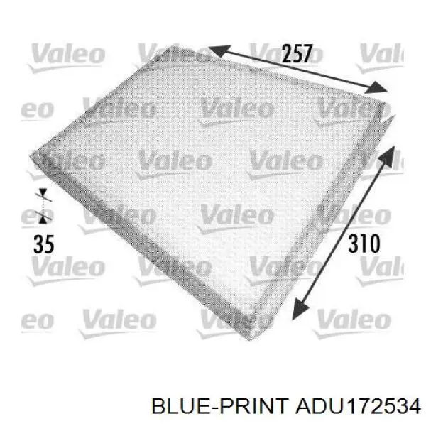 Фільтр салону ADU172534 Blue Print