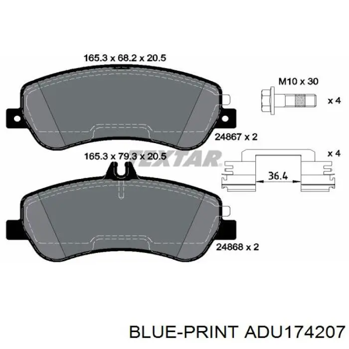 Передні тормозні колодки A007420662090 Mercedes