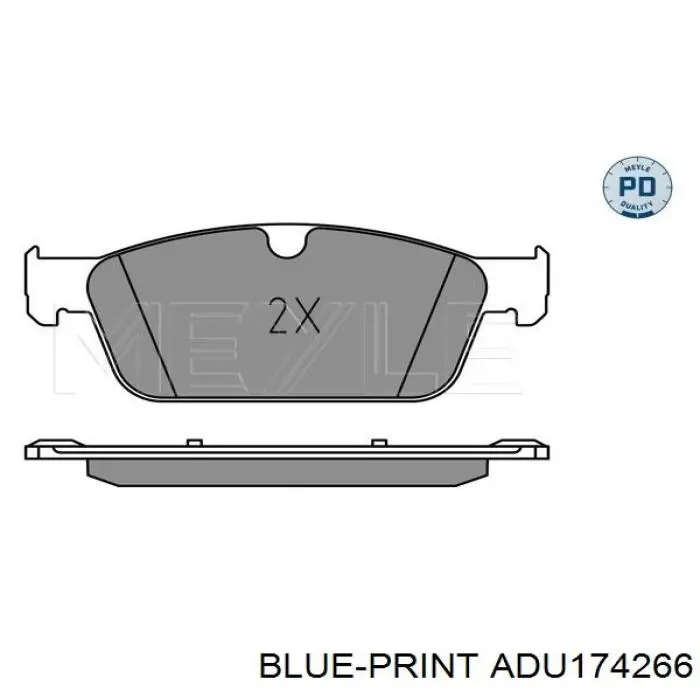 Колодки гальмівні передні, дискові ADU174266 Blue Print