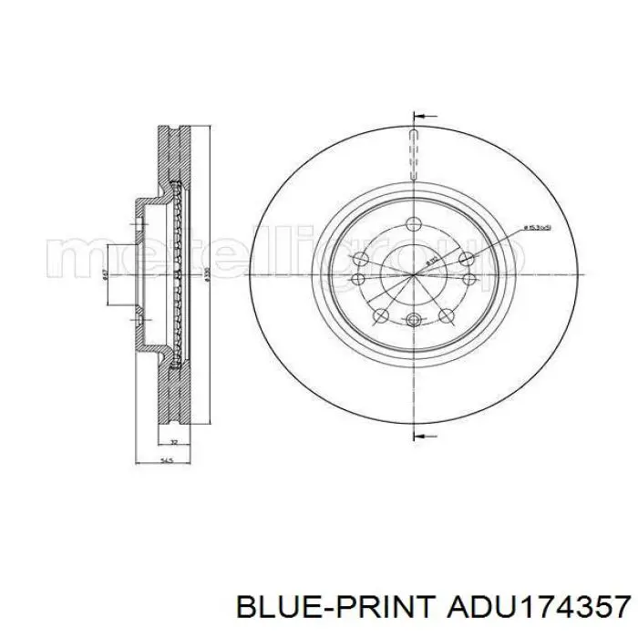 Диск гальмівний передній Blue Print ADU174357