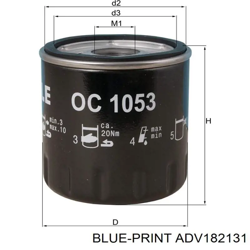 Масляний фільтр ADV182131 Blue Print