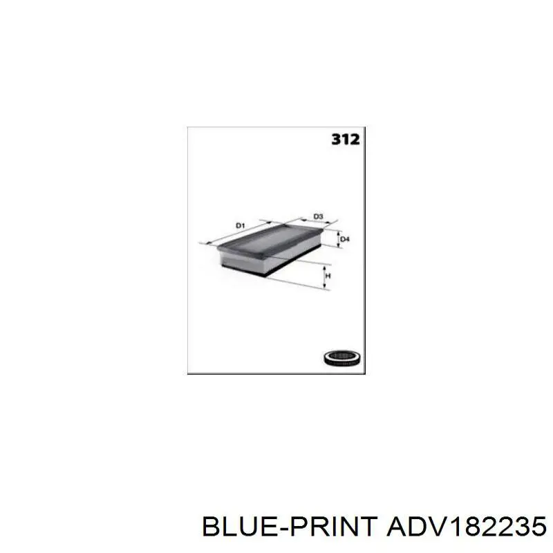ADV182235 Blue Print Повітряний фільтр двигуна