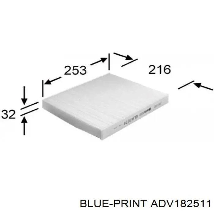 Купити ADV182511 Blue Print Фільтр салону вугільний