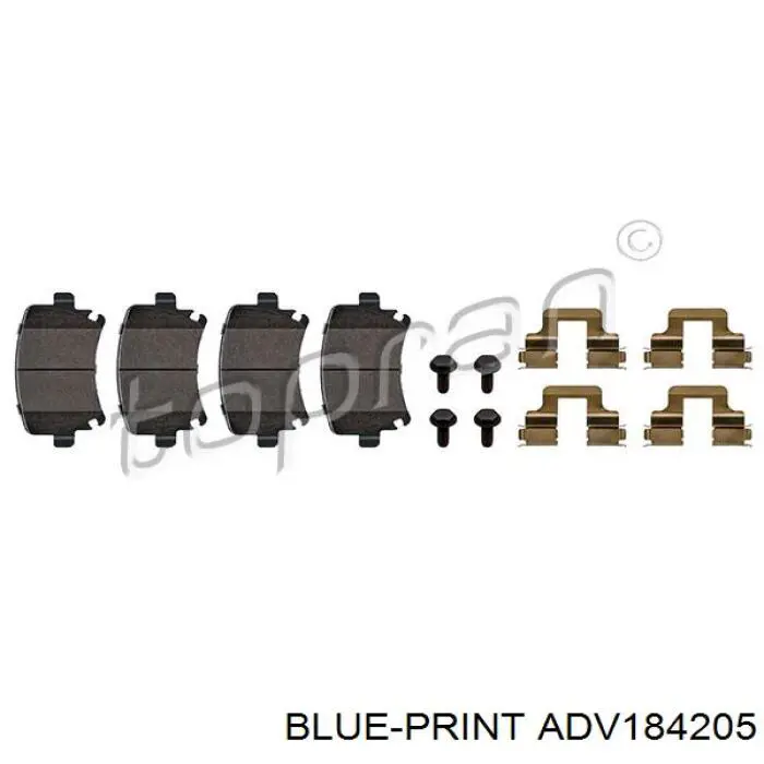 Задні гальмівні колодки ADV184205 Blue Print