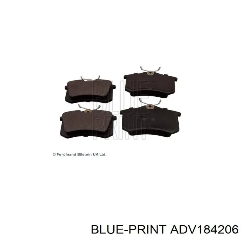 ADV184206 Blue Print Колодки гальмівні задні, дискові