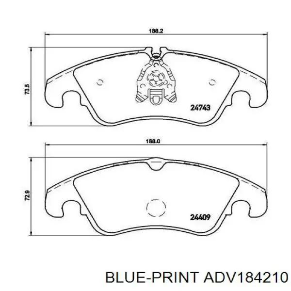 Тормозні колодки Blue Print ADV184210
